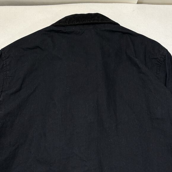 Old Navy Men’s Medium Black Canvas Jacket Snap Button Utility Military Coat - Picture 11 of 14